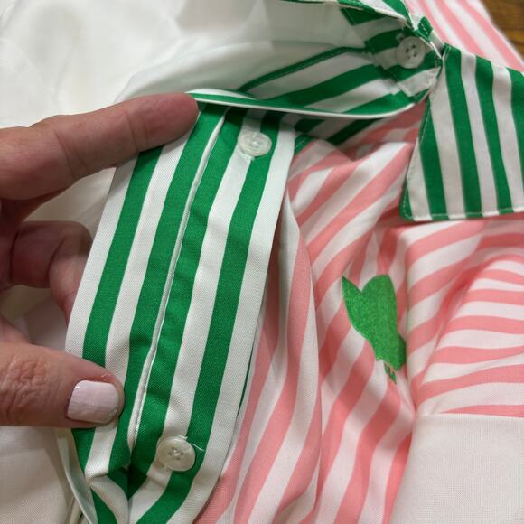 AKA Sorority Size XXL Shirt Dress Ivy Storehouse Alpha Kappa Alpha Striped READ - Picture 14 of 15